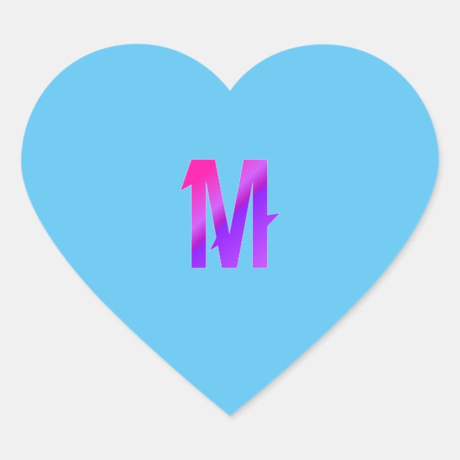 Alphabet letter M sticker. Heart Sticker (Front)