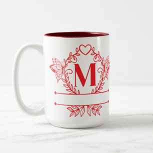 Alphabet Letter "M" Two-Tone Coffee Mug