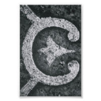 Alphabet Letter Photography C1 Black and White 4x6