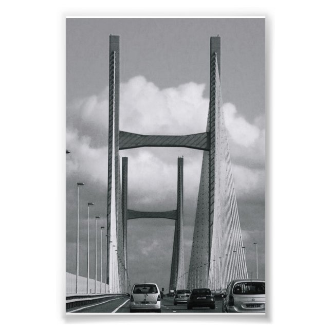 Alphabet Letter Photography H2 Black and White 4x6 Photo Print (Front)