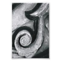 Alphabet Letter Photography J2 Black and White 4x6