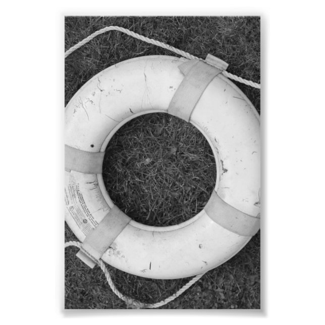 Alphabet Letter Photography O2 Black and White 4x6 Photo Print (Front)