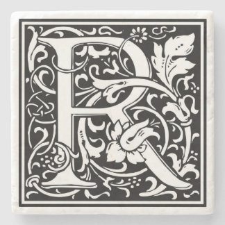 Alphabet Letter R Vintage Stone Coaster
