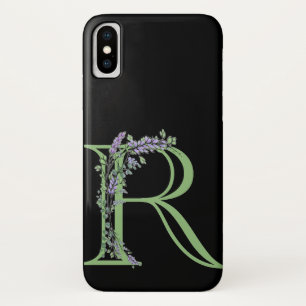 Alphabet letter R watercolor Lavender Eucalyptus Case-Mate iPhone Case