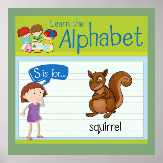  Alphabet  Letter S Is For Squirrel  Poster (Front)