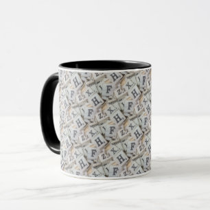 Alphabet Letter Tiles Photography Art Mug