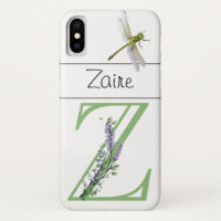 Alphabet letter Z Lavender Eucalyptus Dragonfly