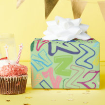 Alphabet Letter Z Wrapping Paper - Green