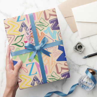 Alphabet Letter Z Wrapping Paper - Orange