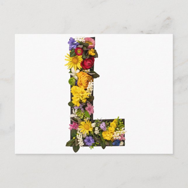 Alphabet letters flowers  postcard (Front)