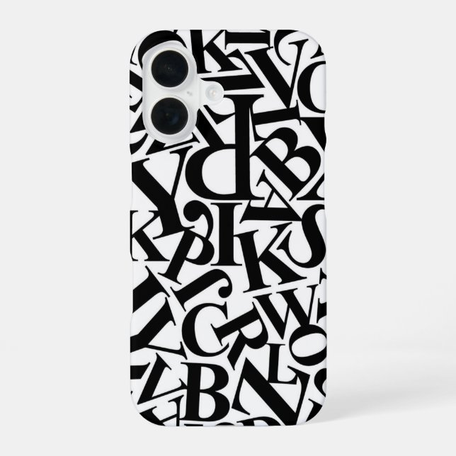 Alphabet Letters iPhone 16 Case (Back)