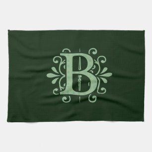 Alphabet letters - letter B - green Kitchen Towel
