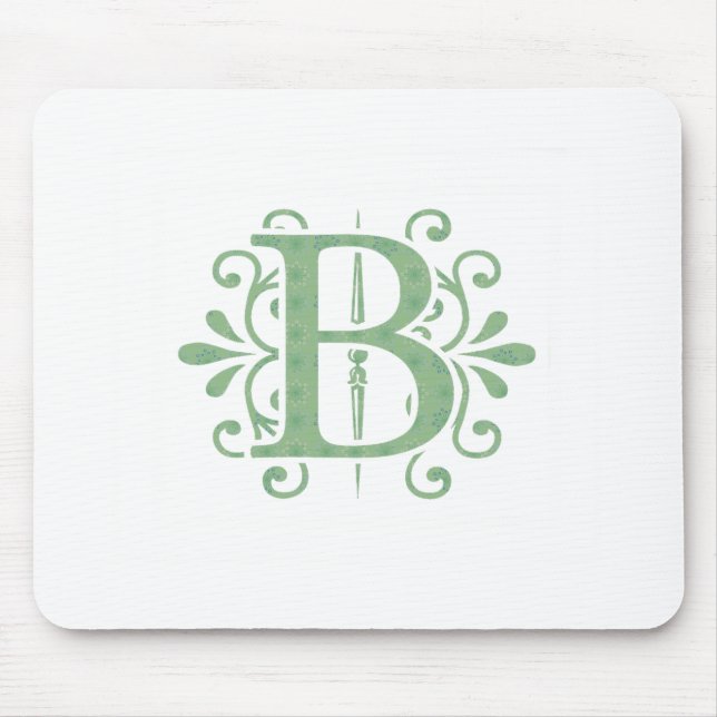 Alphabet letters - letter B - white Mouse Pad (Front)