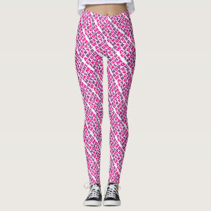 Alphabet letters purple pink pattern leggings