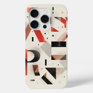 Alphabet letters taken apart with dots and shapes iPhone 15 pro case