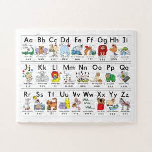 Alphabet letters with illustrated animals jigsaw puzzle