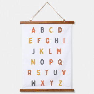 alphabet. letters. Wood Topped Wall Tapestry
