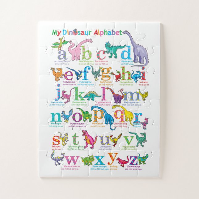 Alphabet list of Dinosaurs   Jigsaw Puzzle (Vertical)