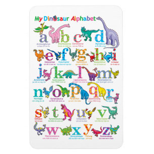 Alphabet list of Dinosaurs Magnet