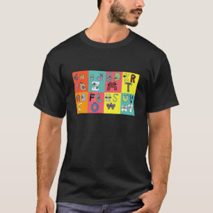 Alphabet Lore Costume For Boys Matching Learning 2 T-Shirt