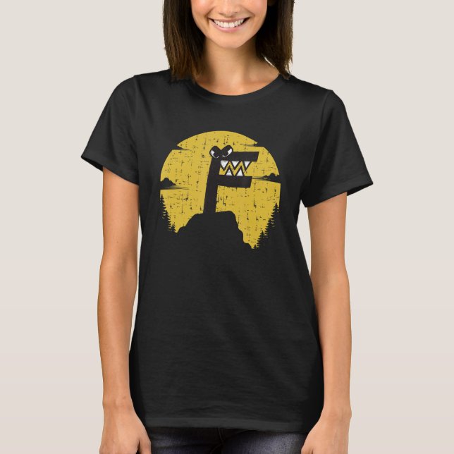 Alphabet Lore f Letter Boys Retro Sunset Mountain  T-Shirt (Front)
