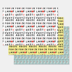 Alphabet Love Wrapping Paper Sheet