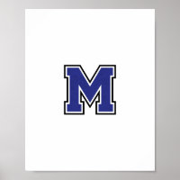 Alphabet M in Blue Colour