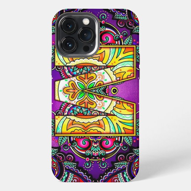 Alphabet M mandala  iPhone Case (Back)
