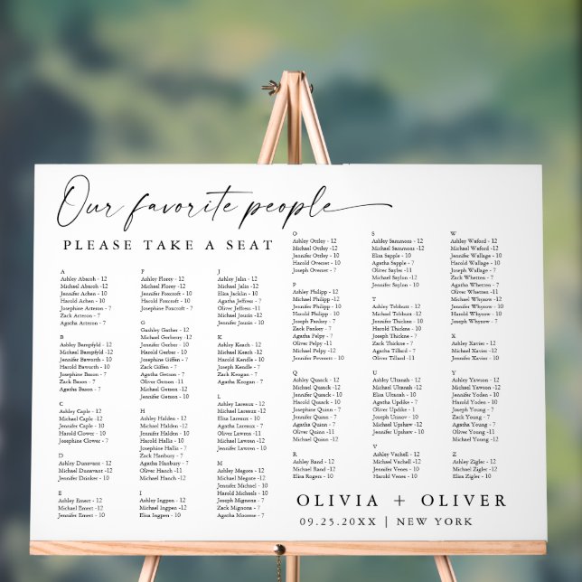 Alphabet mariage jusqu'à 162 personnes (Neutre)