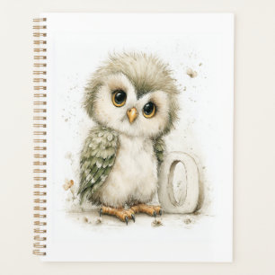 Alphabet Mignon Animaux Bébés Aquarelle Hibou