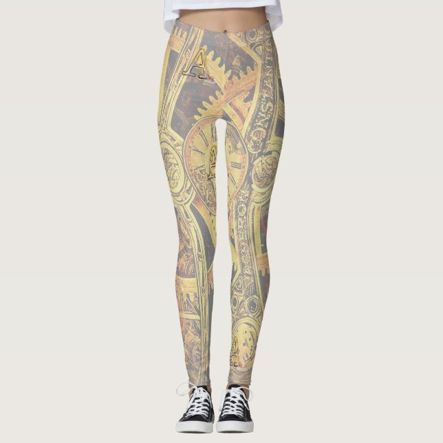 Alphabet-monogram capital-letter A Leggings (Front)