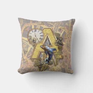 Alphabet-monogram capital-letter A Throw Pillow
