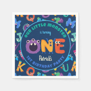 Alphabet Monsters 1st Birthday Our Little Monster Napkin