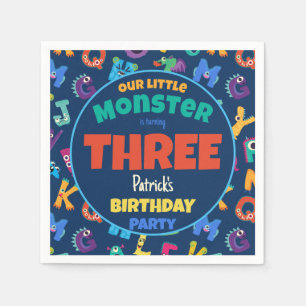Alphabet Monsters Birthday Little Monster Add Age Napkin
