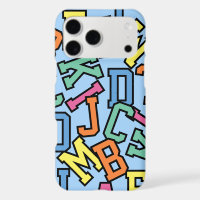Alphabet multicolore bleu clair multi-lettres