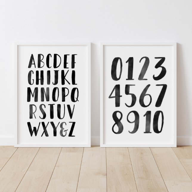 Alphabet noir et chiffres Classe éducative (Créateur téléchargé)