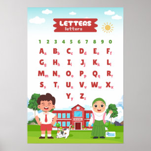 Alphabet & Numbers Educational Poster
