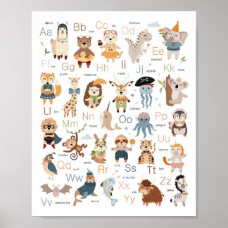 Alphabet Nursery Decor ABC Chart Poster