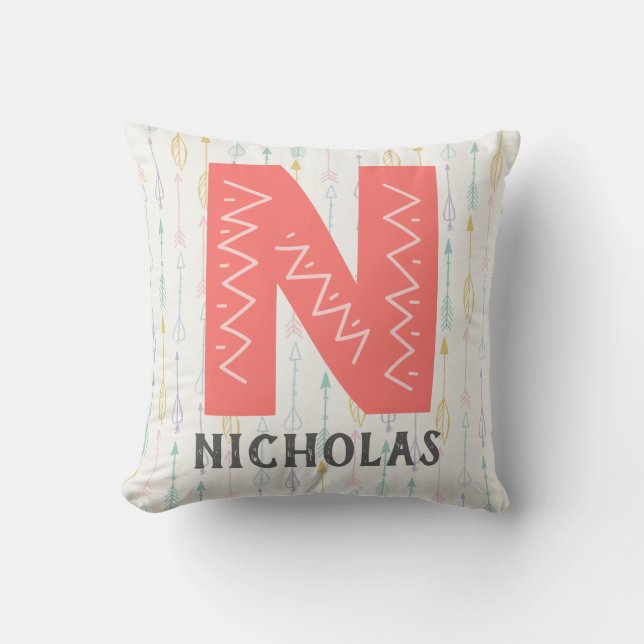 Alphabet Nursery Throw Pillow (Front)