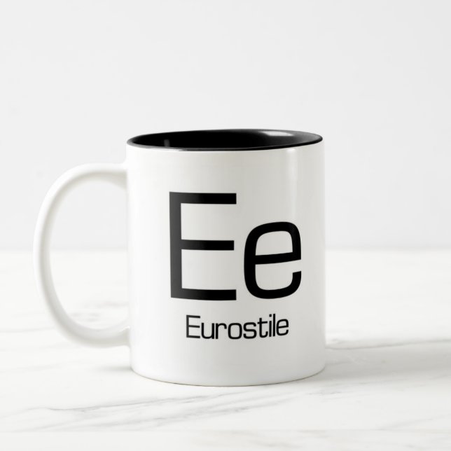 Alphabet Of Typography Mug - Eurostile (Left)