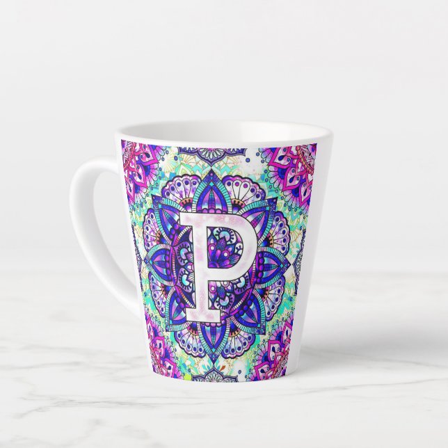 Alphabet P Latte Mug (Left Angle)