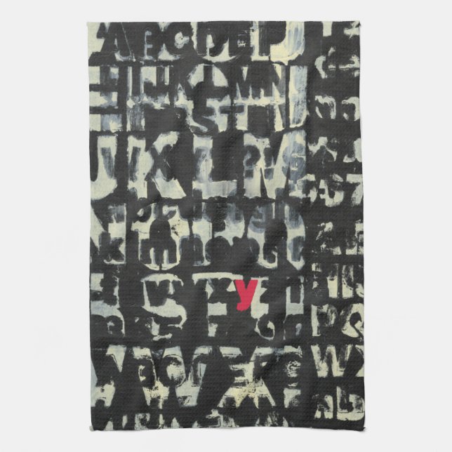 Alphabet Painting by Norman Wyatt Kitchen Towel (Vertical)