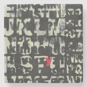 Alphabet Painting by Norman Wyatt Stone Coaster