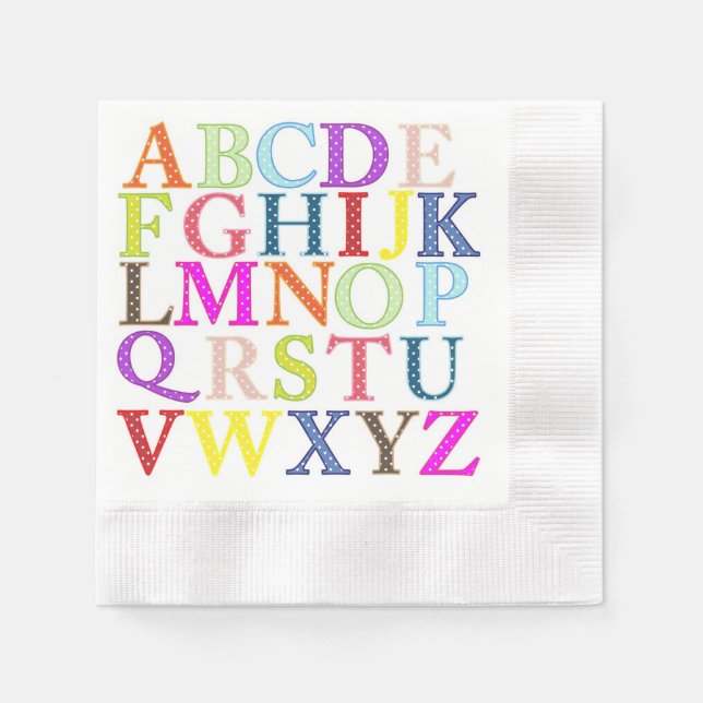 Alphabet Paper Napkin (Front)