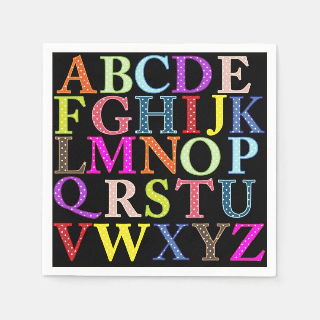 Alphabet Paper Napkin (Front)