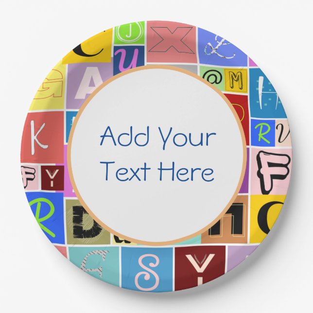 Alphabet Paper Plate (Front)