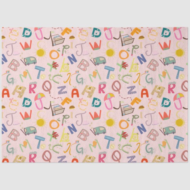 Alphabet party tissue paper (Front)