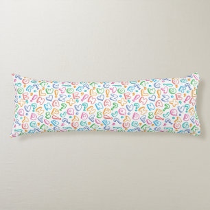 alphabet pattern body pillow