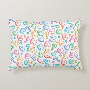 alphabet pattern decorative pillow