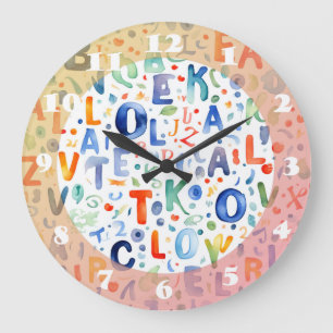 Alphabet Pattern Large Clock